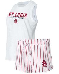Concepts Sport - St. Louis Cardinals Reel Pinstripe Tank Top And Shorts Sleep Set - Lyst