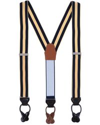 Trafalgar - Balint 38mm Striped Non Stretch Grosgrain Ribbon Button End Suspenders - Lyst