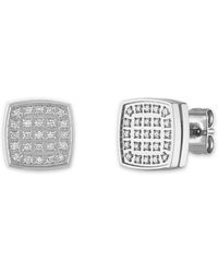 Macy's 1/4 Carat Diamond Stud Earrings In Stainless Steel - Metallic
