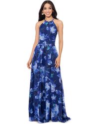 Betsy & Adam - Petite Floral-print Halter Gown - Lyst