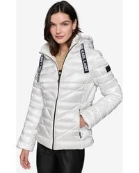 KARL LAGERFELD - Drawstring Puffer Coat - Lyst