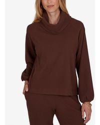 Ruby Rd. - Petite Cowl Neck Ribbed Top - Lyst