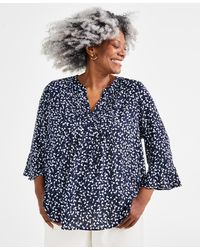 Style & Co. - Plus Size Printed Pintuck Blouse - Lyst