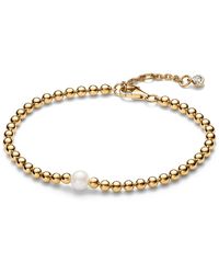 PANDORA - 14k -plated Timeless Treated Freshwater Cultured Pearl Beads Bracelet - Lyst
