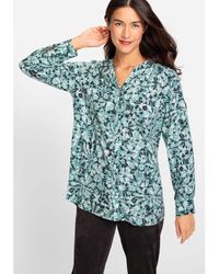 Olsen - Long Sleeve Abstract Floral Tunic Blouse - Lyst