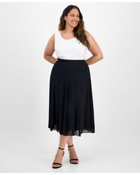 Kasper - Plus Size Pleated-front Midi Skirt - Lyst