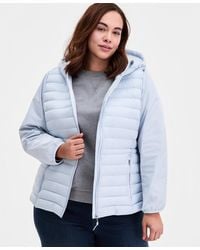 Calvin Klein - Plus Size Mixed-media Packable Coat - Lyst