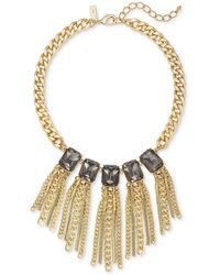 INC International Concepts - Gold-tone Stone & Chain Tassel Statement Necklace - Lyst