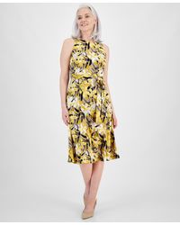 Kasper - Floral-print Fit & Flare Dress - Lyst
