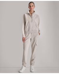 DKNY - Sport Studded-logo Half-zip Sweatshirt - Lyst
