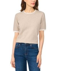 Cece - Lace-trim Crewneck Short-sleeve Sweater - Lyst