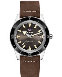 Rado - Swiss Automatic Captain Cook Traditional Leather Strap Diver Watch 42mm - Lyst