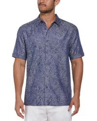 Cubavera - Short Sleeve Jacquard Abstract Floral Paisley Print Shirt - Lyst