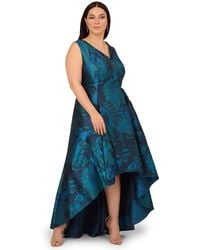 Adrianna Papell - Plus Size Floral V-neck Gown - Lyst
