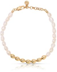 Ettika - Freshwater Pearl Polished Pebble Beaded Bracelet - Lyst