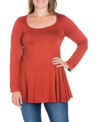 24seven Comfort Apparel - Plus Size Poised Swing Tunic Top - Lyst