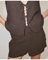 Mango - Ties Double Gauze Top - Lyst