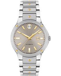 Movado - Se Automatic Swiss Automatic Silver-tone Stainless Steel Yellow Pvd Bracelet Watch 33mm - Lyst