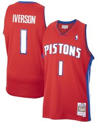 Mitchell & Ness - Allen Iverson Detroit Pistons 2008-09 Hardwood Classics Swingman Jersey - Lyst