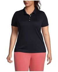 Lands' End - Plus Size Short Sleeve Solid Active Polo - Lyst