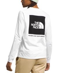 The North Face - Long-sleeve Box Logo T-shirt - Lyst