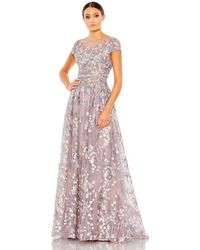 Mac Duggal - Embellished Floral Cap Sleeve A Line Gown - Lyst