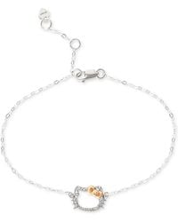 Macy's - Hello Kitty Diamond Silhouette Link Bracelet (1/20 Ct. T.w. - Lyst