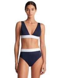 Ralph Lauren - Banded Modern V Neck Bikini Top High Waisted Bikini Bottoms - Lyst