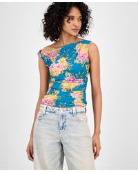 Guess - Mirin Floral-print Off-the-shoulder Top - Lyst