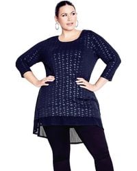 Avenue - Tops & Tees Foil Print Tunic - Lyst