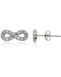 Giani Bernini - Cubic Zirconia Infinity Symbol Stud Earring In Sterling Silver, 18k Rose Or Yellow Gold Over Sterling Silver - Lyst