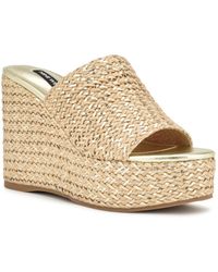 Nine West - Everie Woven High Platform Wedge Sandals - Lyst