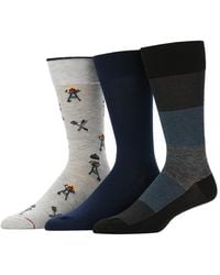 Perry Ellis - Patterned Grill And Stripe Casual Socks - Lyst