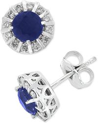 Effy - Effy® Tanzanite (9/10 Ct. T.w.) & Diamond (1/3 Ct. T.w.) Stud Earrings In 14k White Gold - Lyst