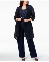 macy's womens plus size pant suits