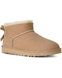 UGG - Ultra Mini Bailey Bow Round Toe Booties - Lyst