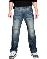 Level 7 - Zipper Pocket Relaxed Bootcut Premium Denim Jean - Lyst