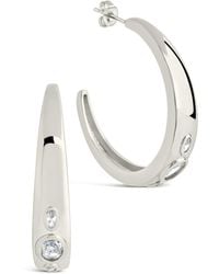 Sterling Forever - Soren Cubic Zirconia Statement Hoop Earrings - Lyst