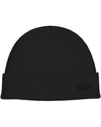 BOSS - Waffle Logo Detail Beanie - Lyst