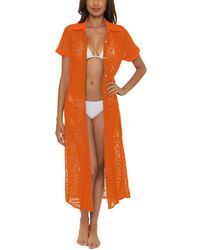 Becca - Gauzy Cotton Lace Shirtdress Swim Cover-up - Lyst