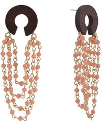 The Sak - Wood Rosary Bead Earrings - Lyst