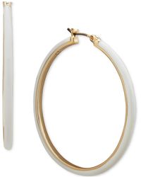 DKNY - Gold-tone Medium Color-coated Hoop Earrings - Lyst