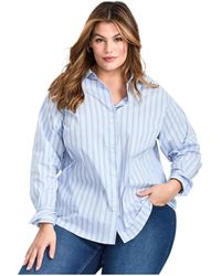 Avenue - Classic Stripe Boyfriend Shirt - Lyst