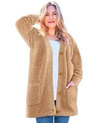 Woman Within - Plus Size Within Button-front Shaker Cardigan - Lyst