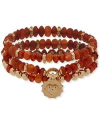 Anne Klein - Metal-tone 3-pc. Set Colored Beaded Stretch Bracelet - Lyst