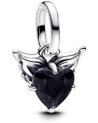 PANDORA - Winged Heart Mini Dangle Charms - Lyst