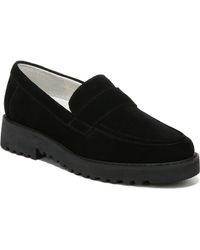 Franco Sarto Synthetic Carol-bling Lug Sole Loafers in Black | Lyst