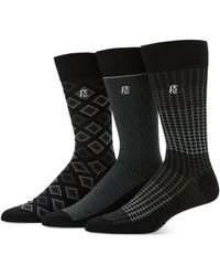 Perry Ellis - 3-Pack Patterned Crew Socks - Lyst