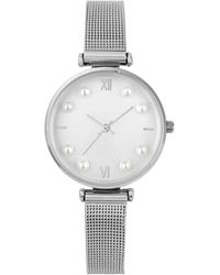 Charter Club Stainless Steel Mesh Bracelet Watch 30mm, Created For Macy's - White