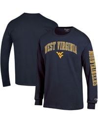 Champion - West Virginia Mountaineers Arch Over Logo 2-hit Long Sleeve T-shirt - Lyst